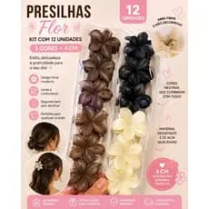 Kit 12 a 36 presilhas flor 4cm pregadeira cabelo