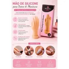 Mão treino manicure unha acrigel porcelana fibra
