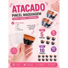 Kit  5un / 10 uni Pincel Maquiagem Profissional Atacado hexagonal