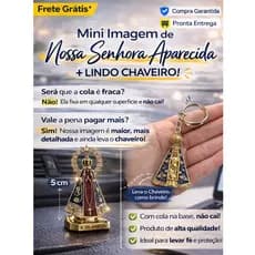 Imagem Nossa Senhora Aparecida 5cm Para Carro Casa + Chaveiro
