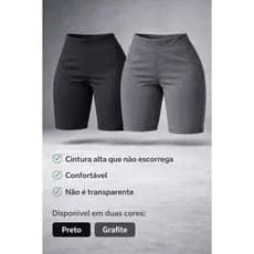 Bermuda Legging Feminina Suplex Cintura Alta Fitness