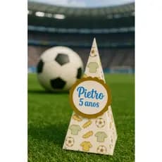 ENVIO IMEDIATO - Caixa Pirâmide FUTEBOL - Lembrancinha Festa - Pegue e Monte