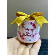 Tubolata Dia das Mulheres Personalizada com Laço Cetim – Lembrancinha Floral Delicada para Presente