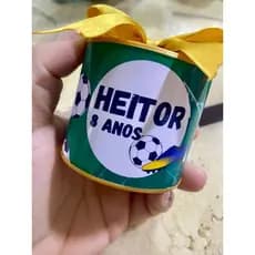 Tubolata Personalizada Futebol com Nome – Lembrancinha Infantil Aniversário - Lembrancinha Futebol