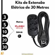 Extensão Eletrica de 3 Metros com 3 Tomada Bivolt - 10 Amperes - Resistente