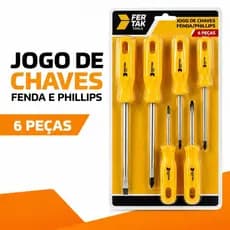 Kit Jogo de Chaves Fenda e Phillips 6 Peças Fertak