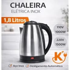 Chaleira Elétrica Térmica 1.8L Inox 110 e 220v