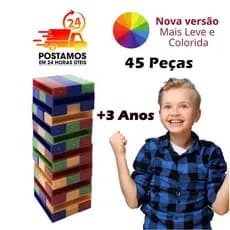 Brinquedo Jogos Educativos Caiu Perdeu Interativo Torre de Equilíbrio Aprendizagem 45 Peças