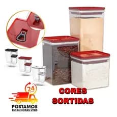 Kit Organizador Hermético Dubai 5 Litros - Sortidos Design Empilhavel, Resistente e Alta Qualidade