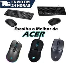Teclado e Mouse com Fio USB Plug and Play Computador Notebook Confortável Resistente Ergonômico