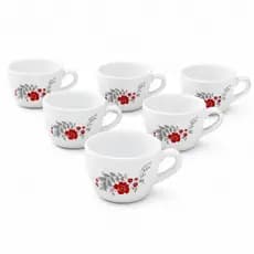 Conjunto 6 Xícaras de Café Chá 130ml Branca FRATELLI Cappuccino Chocolate Quente Bebidas Casa Nova
