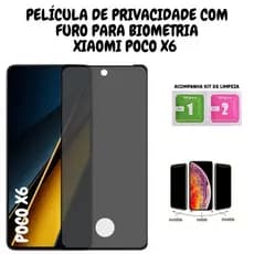 Pelicula de Privacidade Para Poco X6 - Com Furo Para Biometria