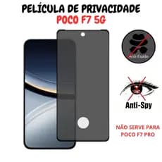 Película de Privacidade Vidro 3D Xiaomi Poco F7 5G - Com Furo Para Biometria