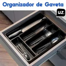 Organizador de gaveta porta talheres UZ preto cinza ou vermelho