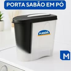 Porta Sabão em Pó 500g Pote Organizador de Sabão Lavanderia com Dosador