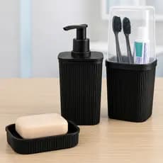 Kit Banheiro 3 ou 2 peças Porta Escova Porta Sabonete Porta Algodão Saboneteira
