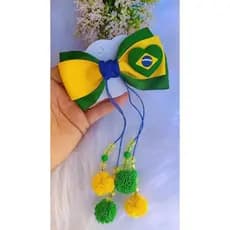 Laço para cabelo - laços copa do mundo 2026 cores do Brasil