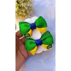 Parzinho de laço presilha cores do Brasil copa do mundo 2026