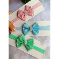 Kit lacinho com pérola faixas de cabelo laço para bebê menina