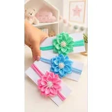 Faixinha de bebê, flor com miolo de pérola, faixa de flor, faixinha infantil