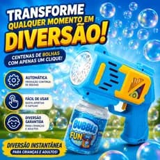 Pistola de Bolhas Automática Bubble Gun Infantil Máquina de Bolhas Brinquedo Criança Azul