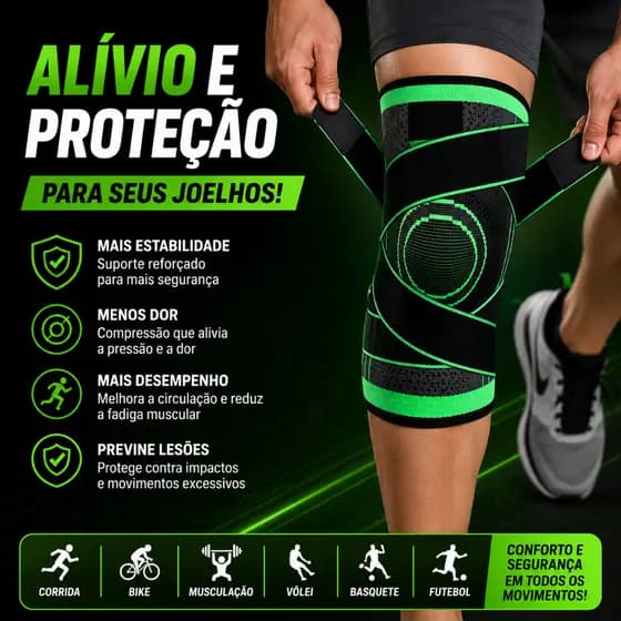 Par Joelheira de Compressão Ortopédica Knee Support Esportiva Academia Corrida Alívio Dor