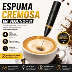 Mini Mixer Elétrico Portátil Recarregável USB Premium Batedor de Leite Cappuccino Shakes Ovos Inox