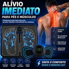 Kit Massageador Elétrico EMS Para Pés e Corpo Tapete Massageador Portátil Alívio Muscular USB