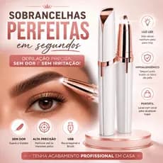Caneta Depiladora Sobrancelha Elétrica Recarregável USB LED Sem Dor Portátil