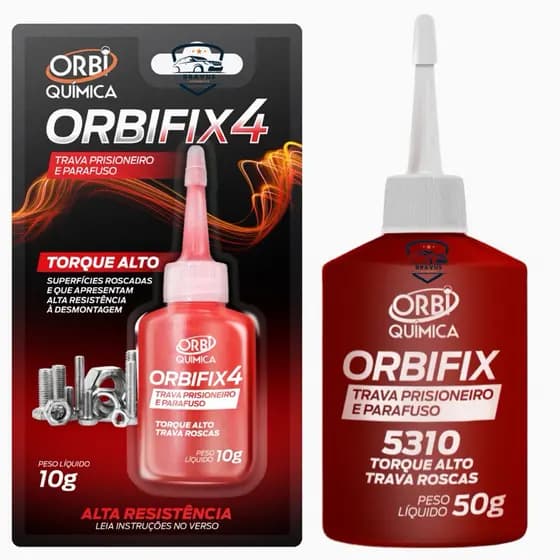 Trava Parafuso Vermelho Torque Alto OrbiFix4 Trava Rosca Trava Prisioneiro Adesivo Cola Anaeróbica