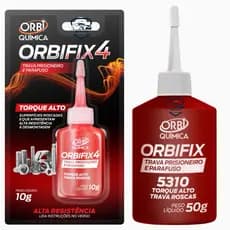 Trava Parafuso Vermelho Torque Alto OrbiFix4 Trava Rosca Trava Prisioneiro Adesivo Cola Anaeróbica