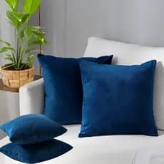 Kit 2 Capas de Almofada 45x45 Suede Liso Aveludado Com Ziper Decorativas