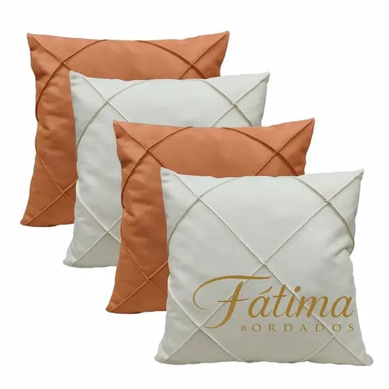 Kit de 4 Capas De Almofadas Suede Drapeada 45x45 cm Decorativas