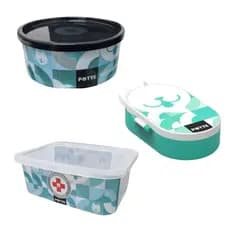 Kit 3 Potes Organizadores Multiuso Petiscos Ração Acessórios Pet Potte