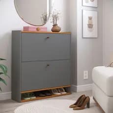 SAPATEIRA SAFIRA COM DUAS PORTAS E UM NICHO COMPACTA E FUNCIONAL IDEAL PARA RALL DE ENTRADA QUARTOS