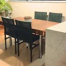 Cadeira Suécia Jogo Duas para Mesa Jantar ou Café de Alumínio Resistente ao tempo Área Externa