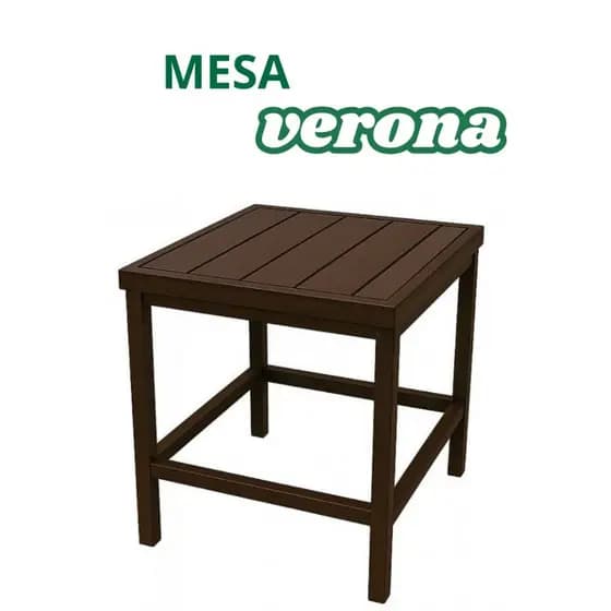 Mesa Centro Quadrada de Apoio em Aluminio Resistente ao Tempo Piscina Varanda e Sala