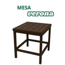 Mesa Centro Quadrada de Apoio em Aluminio Resistente ao Tempo Piscina Varanda e Sala