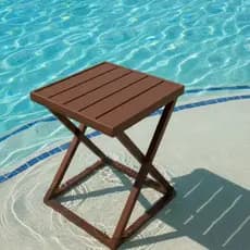 Mesa de Apoio Centro AlumínioResistente e Reforçada Duna Sala Recpção Piscina Clube Praia