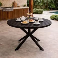 Mesa 80cm Café Capri Alumínio Resistente ao Tempo Área Externa Cafeteria hotel varanda e Praia