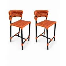 Kit 2 Banquetas Para Áreas de Churrasqueira Balcão de Cozinha Ilha Gourmet 75cm Modelo Amber Luxo
