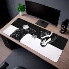Mouse Pad Antiderrapante  Gamer Minimalista Anime Preto e Branco Desk Mat