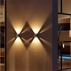 Kit com 2,4,6 e 8 Arandelas Luminária de Parede Externa Interna 2 Frisos 2 Focos Bivolt LED escolha seu kit