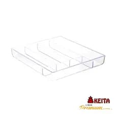 Porta Talheres Sem Tampa Acrílico 5 Divisórias Transparente