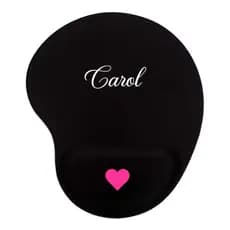 Mouse Pad Ergonômico com Nome e Coração Apoio de Punho Gota Personalizado