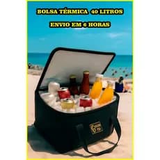 Bolsa Térmica 40L para Praia Churrasco Camping Pescaria Viagem Resistente Prática até 50 latas