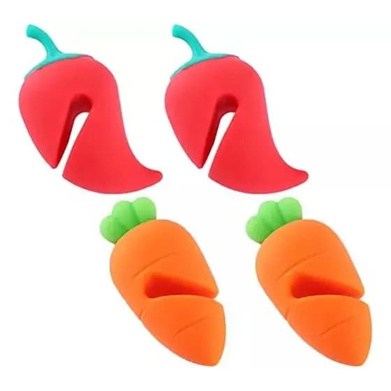 Kit 2 Suportes Segurar Tampa Panela Aberta Cozinha Silicone
