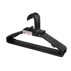 Cabide Plástico Adulto Preto 38cm Easy Sanremo 10 Unidades