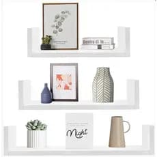 Kit 3 Prateleiras em U MDF Branco
