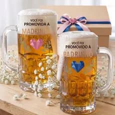 jogo 2 Caneca Taberna Padrinhos Casamento Batizado Batismo  Dindo e Dinda Madrinha e Padrinho